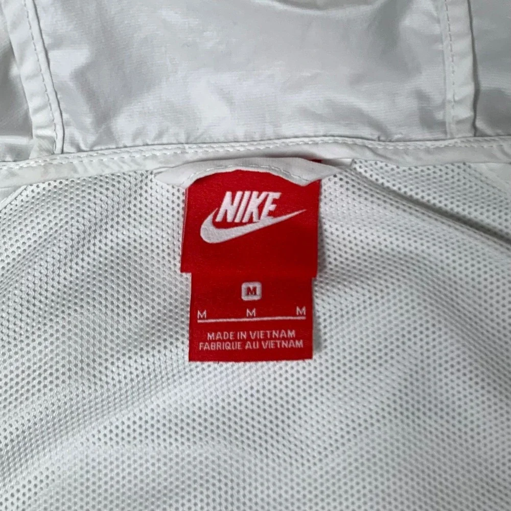 Nike Windrunner Jacket Womens Medium Black White Excellent Hooded Zip 883495